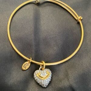 Juicy Couture Vintage Gold with silver Pave Heart Charm Bracelet